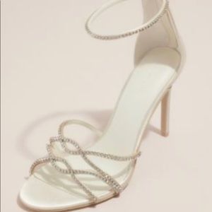 Entwined Crystal Satin Stilettos Ivory Size 6
